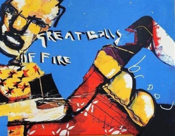 Grote foto herman brood great balls of fire antiek en kunst litho en zeefdrukken