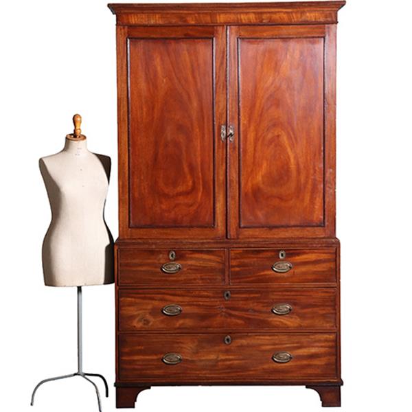 Grote foto zeer strak engels kabinet in fraaie lichtere mooi verouderde kleur ca 1800 no.421015 antiek en kunst stoelen en banken