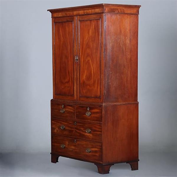 Grote foto zeer strak engels kabinet in fraaie lichtere mooi verouderde kleur ca 1800 no.421015 antiek en kunst stoelen en banken