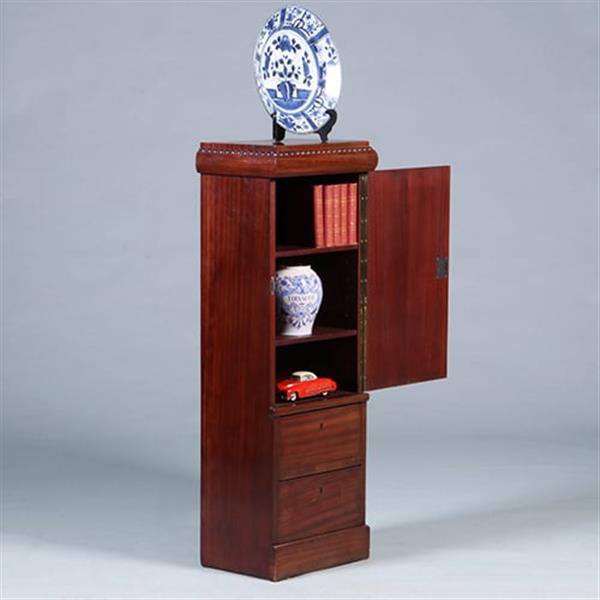 Grote foto art deco zuilvormige kast of kastvormige zuil met 1 deur en twee kleine laden ca 1915 no.431540 antiek en kunst stoelen en banken