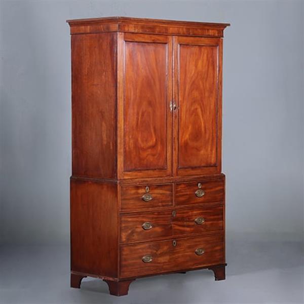 Grote foto zeer strak engels kabinet in fraaie lichtere mooi verouderde kleur ca 1800 no.421015 antiek en kunst stoelen en banken