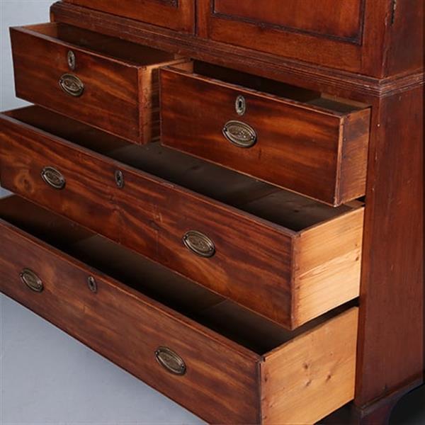 Grote foto zeer strak engels kabinet in fraaie lichtere mooi verouderde kleur ca 1800 no.421015 antiek en kunst stoelen en banken