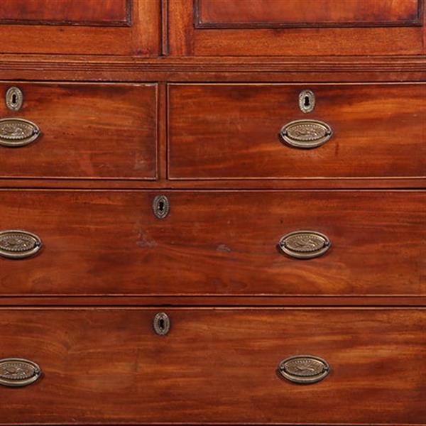 Grote foto zeer strak engels kabinet in fraaie lichtere mooi verouderde kleur ca 1800 no.421015 antiek en kunst stoelen en banken