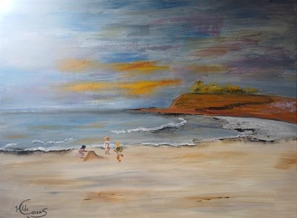 Grote foto kunsthandel gennep kinderen op het strand antiek en kunst modern