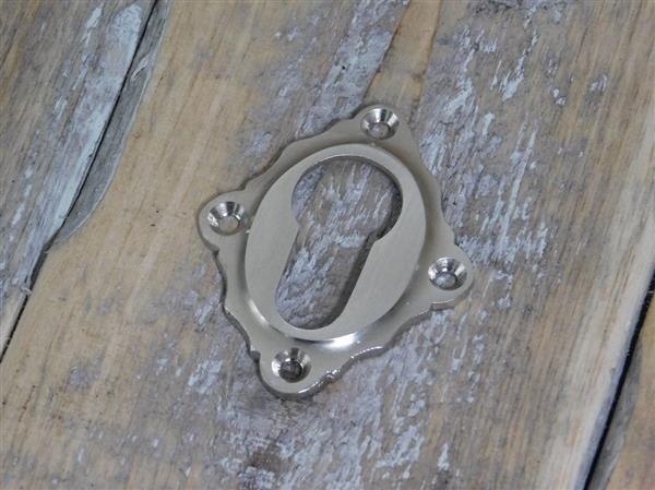 Grote foto sleutelgat rozet in nikkel mat pz rozet als antiek doe het zelf en verbouw materialen en producten