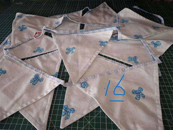 Grote foto handgemaakte stoffen slingers diversen versiering