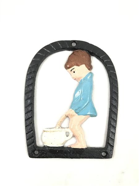 Grote foto set toilet tekens van een jongen en een meisje metaal in kleur doe het zelf en verbouw materialen en producten
