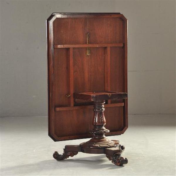 Grote foto antieke tafel eetkamertafel victoriaanse palissander tilttoptable ca. 1850 no.432305 antiek en kunst stoelen en banken