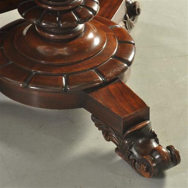 Grote foto antieke tafel eetkamertafel victoriaanse palissander tilttoptable ca. 1850 no.432305 antiek en kunst stoelen en banken