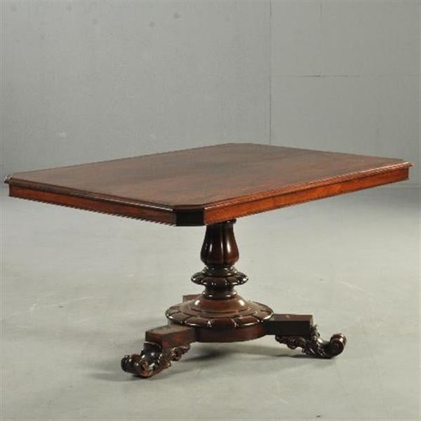 Grote foto antieke tafel eetkamertafel victoriaanse palissander tilttoptable ca. 1850 no.432305 antiek en kunst stoelen en banken