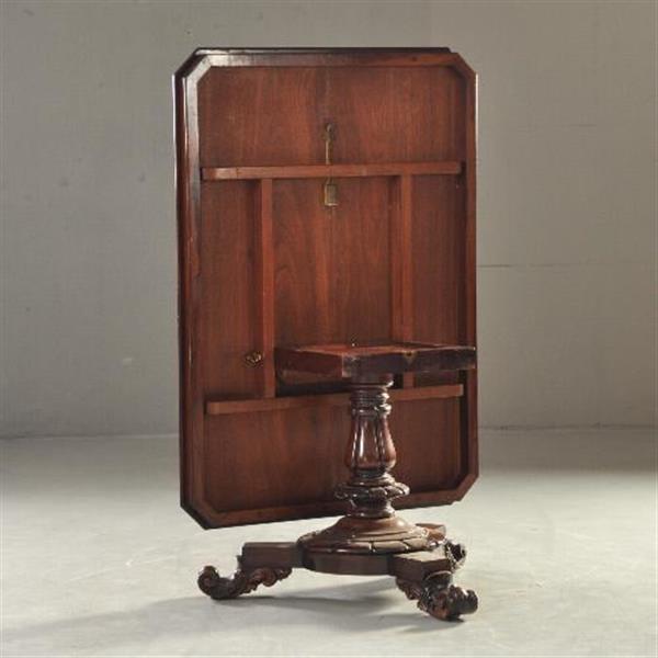 Grote foto antieke tafel eetkamertafel victoriaanse palissander tilttoptable ca. 1850 no.432305 antiek en kunst stoelen en banken