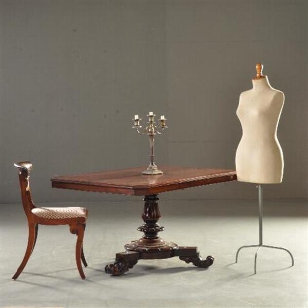Grote foto antieke tafel eetkamertafel victoriaanse palissander tilttoptable ca. 1850 no.432305 antiek en kunst stoelen en banken