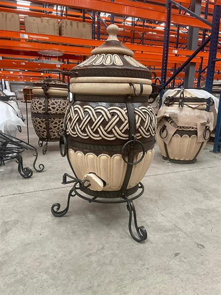 Grote foto tandoor tor 80l houtskooloven van chamotteklei tuin en terras barbecues en vuurkorven