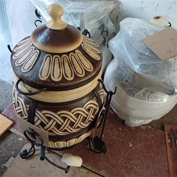 Grote foto tandoor tor 80l houtskooloven van chamotteklei tuin en terras barbecues en vuurkorven