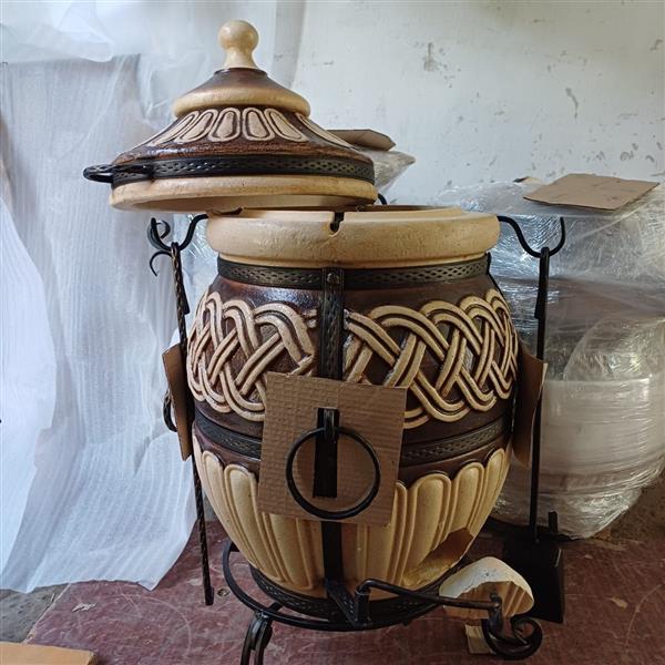 Grote foto tandoor tor 80l houtskooloven van chamotteklei tuin en terras barbecues en vuurkorven