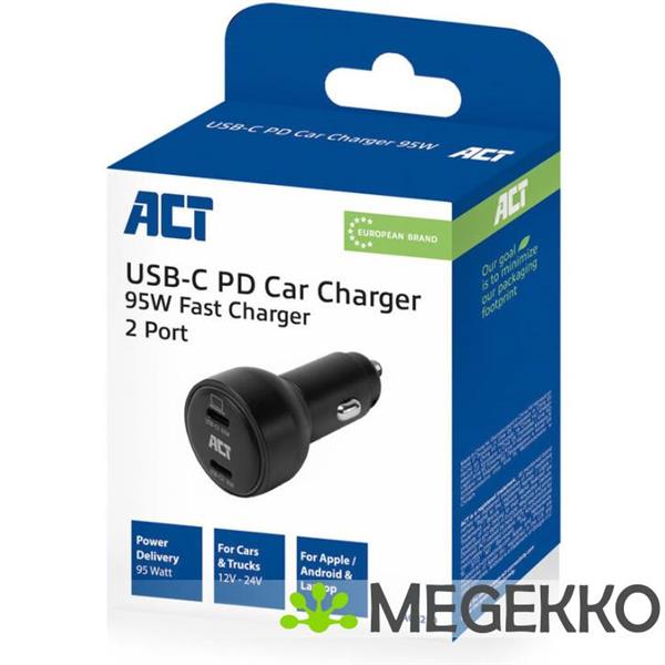 Grote foto act 2 poorts usb c fast charge autolader 95w met power delivery pps. quick charge en ganfast computers en software overige