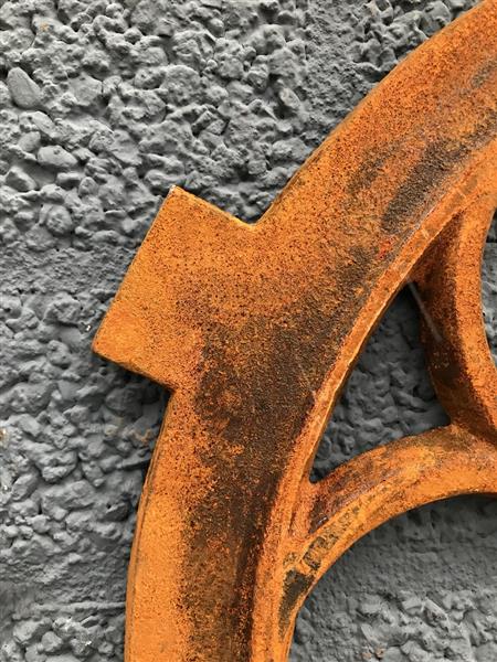 Grote foto gietijzeren stalraam rond klein 43 cm tuin en terras tuindecoratie