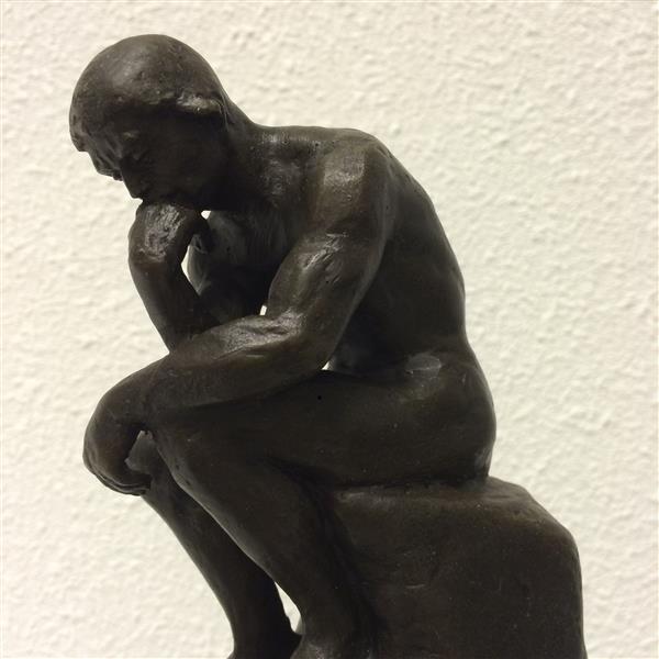 Grote foto sculptuur brons de denker huis en inrichting woningdecoratie