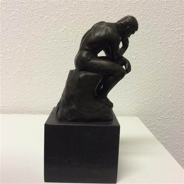 Grote foto sculptuur brons de denker huis en inrichting woningdecoratie