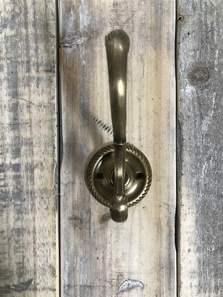 Grote foto garderobehaak kapstok messing gepatineerd huis en inrichting woningdecoratie