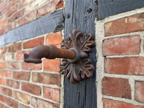 Grote foto waterspuwer voor muurfontein eikenblad neptunus gietijzer roest tuin en terras overige tuin en terras