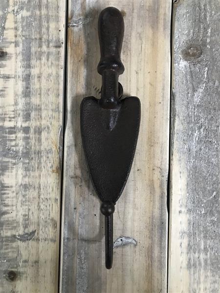 Grote foto set van 2 muurhaken voor tuingereedschap gietijzer huis en inrichting woningdecoratie