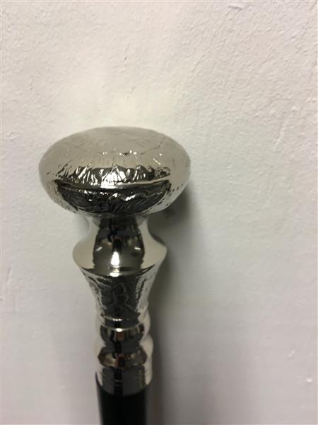 Grote foto wandelstok met mooie nikkelen versierde handknop stijlvol kleding dames sieraden
