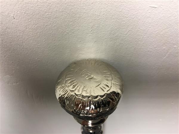 Grote foto wandelstok met mooie nikkelen versierde handknop stijlvol kleding dames sieraden