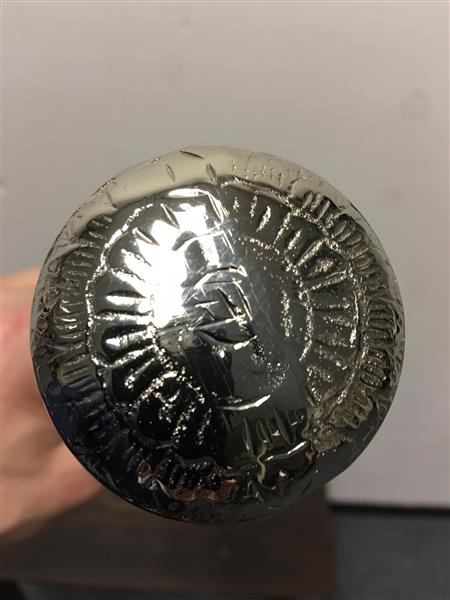 Grote foto wandelstok met mooie nikkelen versierde handknop stijlvol kleding dames sieraden