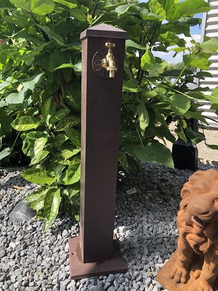 Grote foto staande waterkraan aluminium bruin. tuin en terras overige tuin en terras