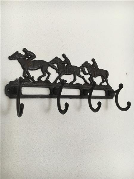 Grote foto kapstok met paarden 8 haaks gietijzer huis en inrichting woningdecoratie
