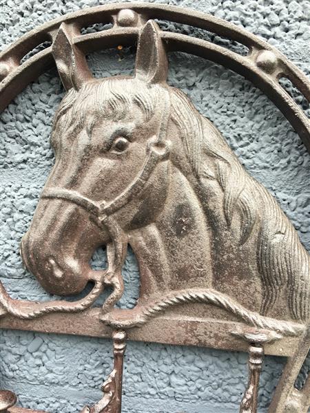 Grote foto wandkapstok paard gietijzer 3 haken mooi huis en inrichting woningdecoratie