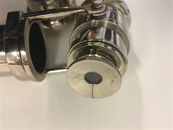 Grote foto uniek wandelstok met verrekijker chrome nikkel in het handvat kleding dames sieraden