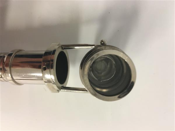Grote foto uniek wandelstok met verrekijker chrome nikkel in het handvat kleding dames sieraden