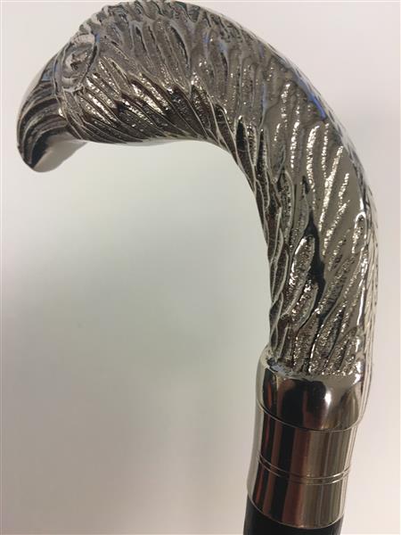 Grote foto wandelstok hardhout met nikkelen toekan handvat. kleding dames sieraden
