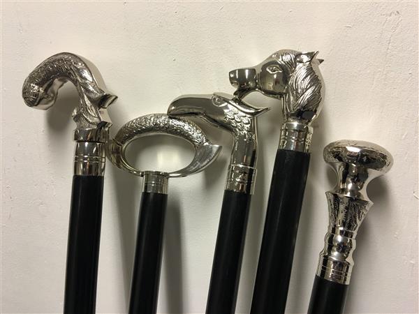 Grote foto wandelstok hardhout met nikkelen toekan handvat. kleding dames sieraden