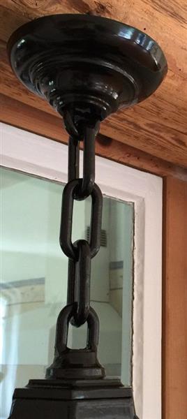 Grote foto prachtige nostalgische hanglamp alu donkergroen. huis en inrichting overige