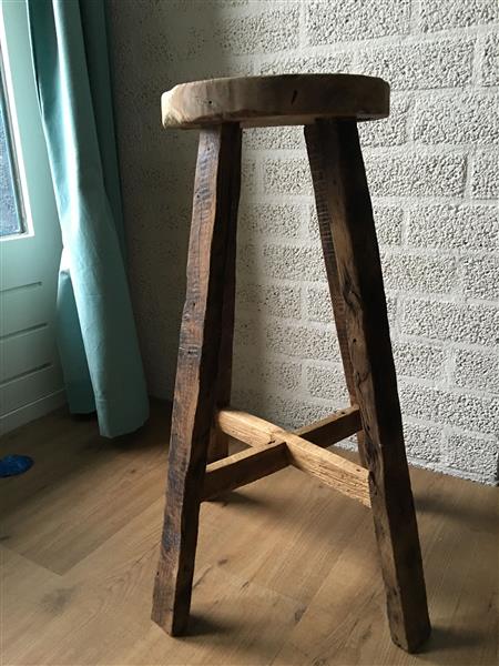 Grote foto koloniaals hardhouten hocker krukje tafeltje huis en inrichting eettafels