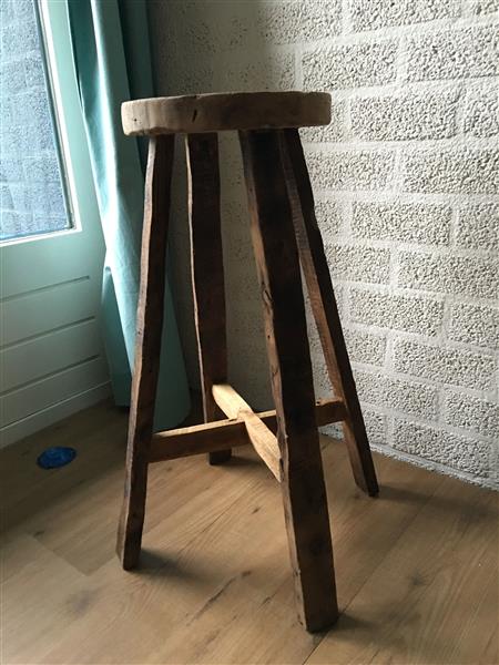 Grote foto koloniaals hardhouten hocker krukje tafeltje huis en inrichting eettafels