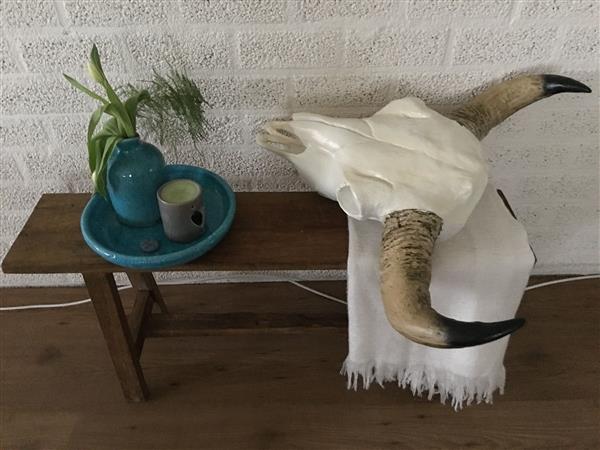 Grote foto koloniaals hardhouten bank krukje tafeltje huis en inrichting eettafels