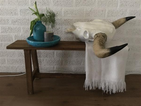 Grote foto koloniaals hardhouten bank krukje tafeltje huis en inrichting eettafels