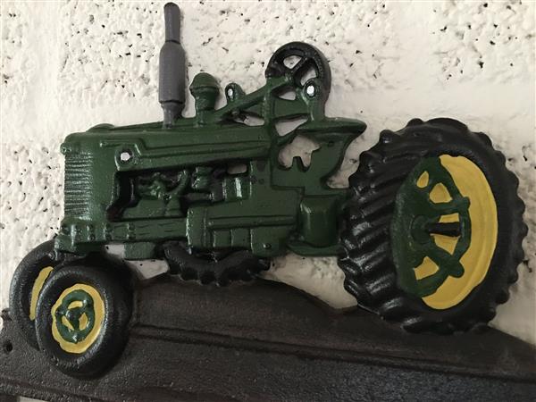 Grote foto boerendesign kapstok met landbouwtrekker john deere huis en inrichting woningdecoratie