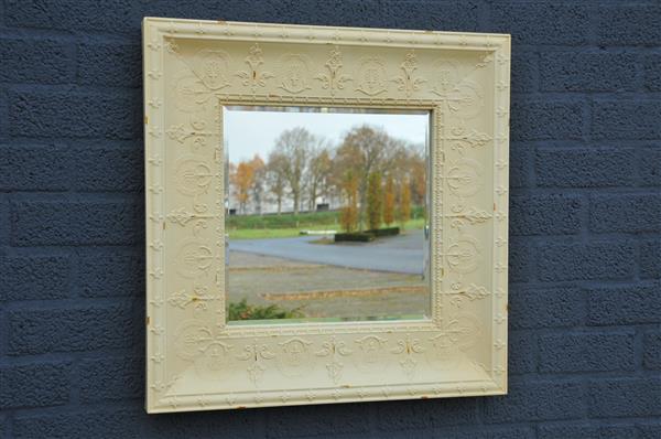 Grote foto grote forse spiegel in old white rust metalen frame prachtig huis en inrichting overige