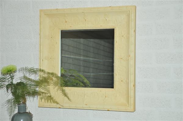 Grote foto grote forse spiegel in old white rust metalen frame prachtig huis en inrichting overige