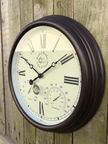 Grote foto stationsklok outdoor tuin klok met thermometer hydrometer fraai huis en inrichting overige