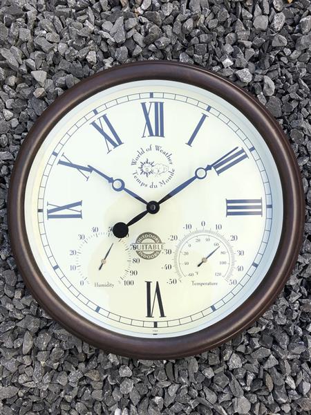 Grote foto stationsklok outdoor tuin klok met thermometer hydrometer fraai huis en inrichting overige