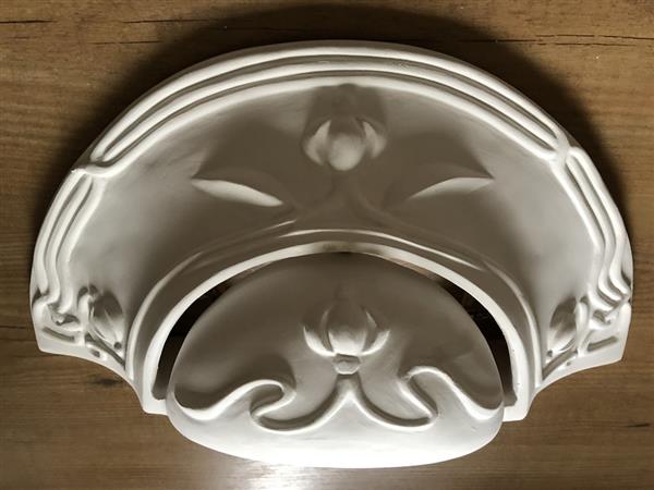 Grote foto mooie strakke wandlamp in terracotta steen zeer fraai art nouveau jugendstyle. huis en inrichting overige