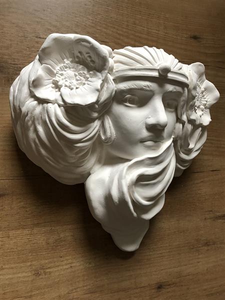 Grote foto mooie strakke wandlamp in wit terracotta steen zeer fraai klassiek. huis en inrichting overige