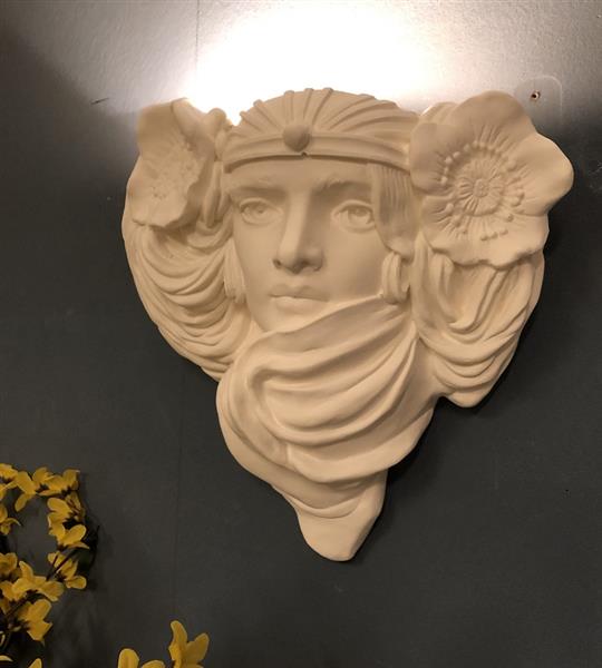 Grote foto mooie strakke wandlamp in wit terracotta steen zeer fraai klassiek. huis en inrichting overige
