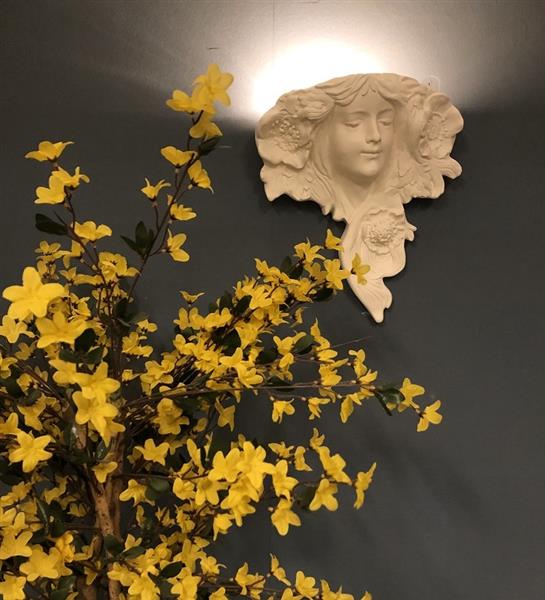 Grote foto mooie strakke wandlamp in wit terracotta steen zeer fraai klassiek. huis en inrichting overige